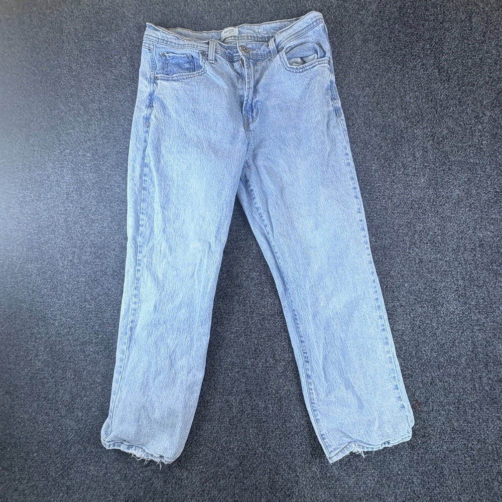 Kensie The Mila Jeans Womens 29x25 Blue Retro Luxe Stretch‎ Straight High Rise
